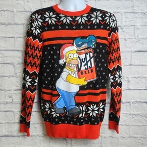 The Simpsons Sweater Size Medium Homer Ugly Christmas Sweater Holds Bottle